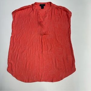 Rachel Roy Women’s Coral Sleeveless Paisley Tropical Print Top Size Medium